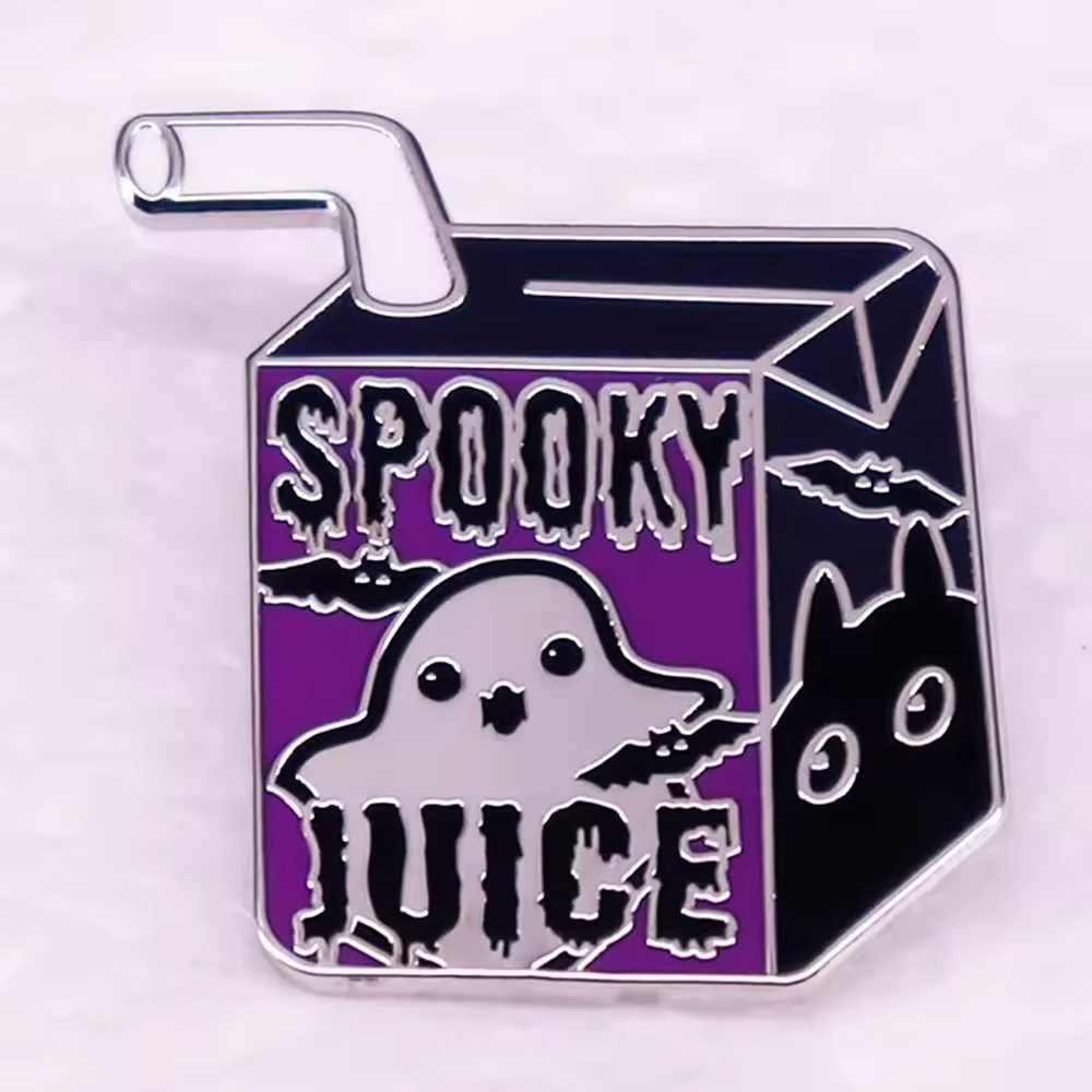 Cute Spooky Juice Ghost Enamel Pin Gift